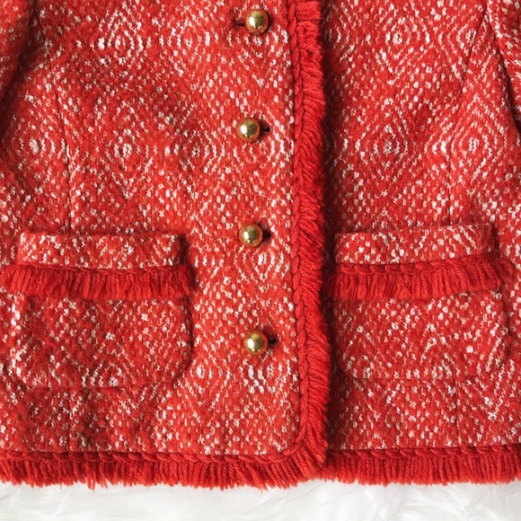 J.Crew Lady Jacket in Corkscrew Tweed in Red - Picture 6 of 8